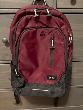 solo Burgundy and Black Men's Backpack